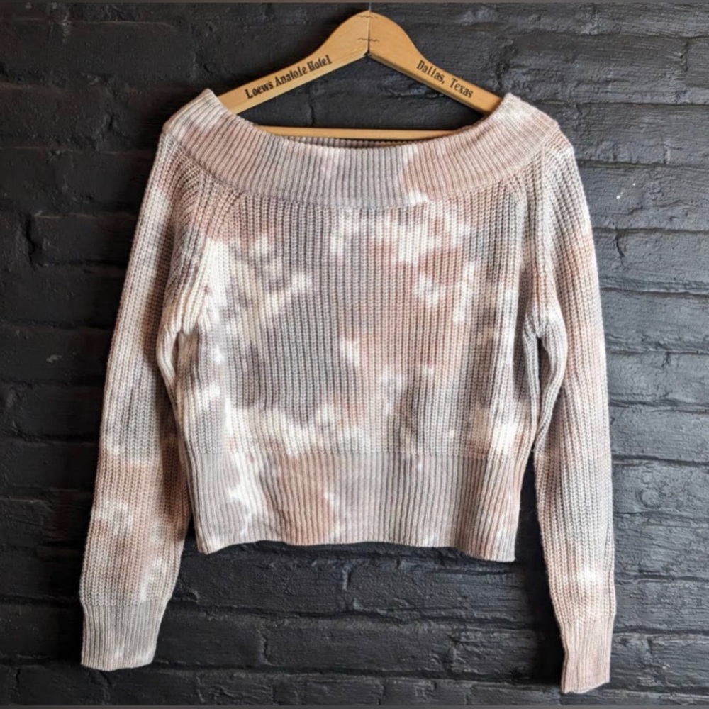 Y2K Cow Print Chunky Knit Oversize Grunge Bleach Tye Dye Pastel Crop Sweater Top